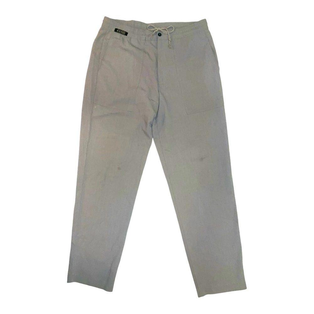 🪶 4YOU‎ Men’s Baggy Fit Pants 👖 Size 34 Cotton Blend Elastic Waist Chillwear